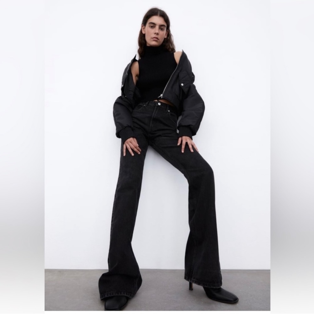 NWT Zara black “the high waist skinny” flare jeans size EU 40/ US 8